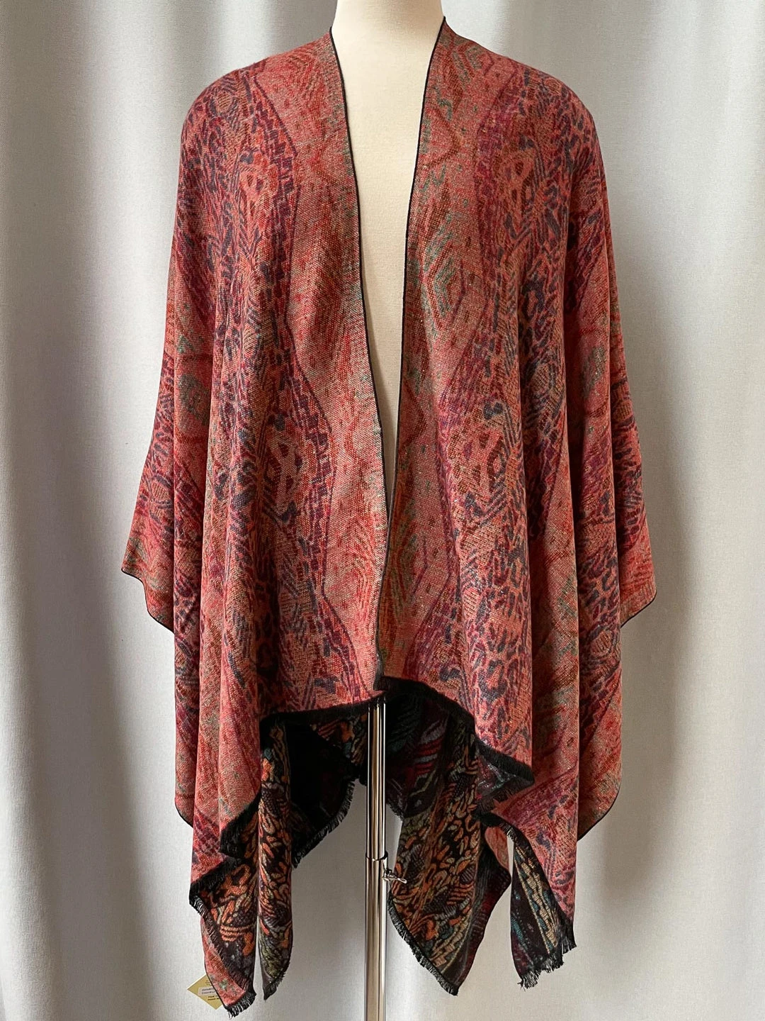 Rapti Fashion Rapti Fashion Cashmere Reversible Ruana, Sante Fe Mix