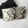 Riel Card Holder, Beige Snake