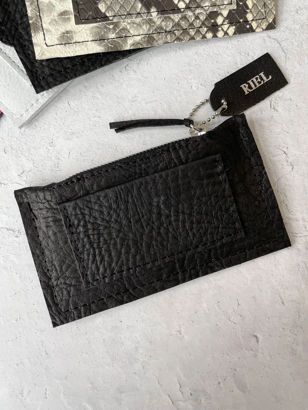 Riel Riel Coin Pouch Card Holder, Black