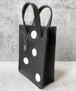 Riel Riel Rectangle Mini Tote Bag, Black/White Dots