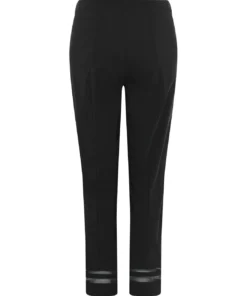 Robell Marie Mesh Trim Crop Pant, Black