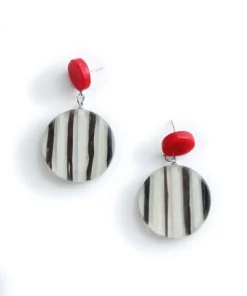 Sylca Designs Sylca Designs Larkin Drop Earrings, Black/White