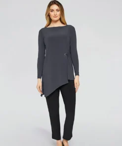 Sympli Halo Angle Tunic, Long Sleeve, Graphite Sympli