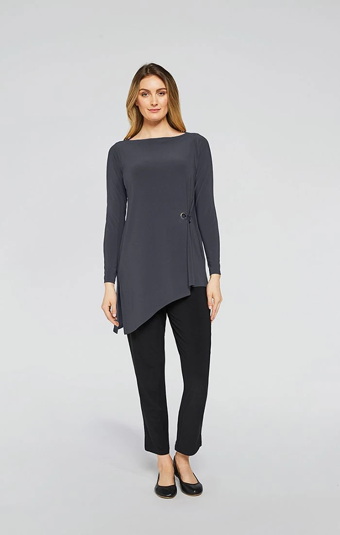 Sympli Halo Angle Tunic, Long Sleeve, Graphite Sympli