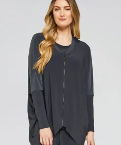 Sympli Zest Boxy Tunic, Long Sleeve, Graphite Sympli