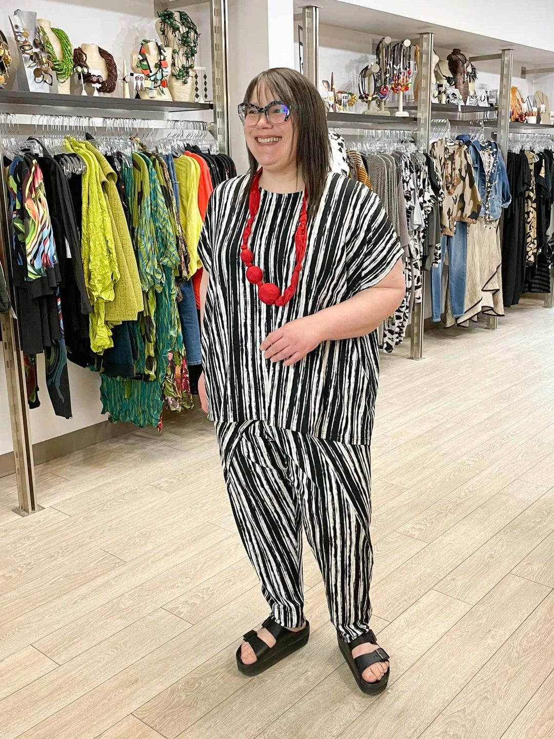 Trine Kryger Simonsen Sandra Boxy Top, Black/White Trine Kryger Simonsen