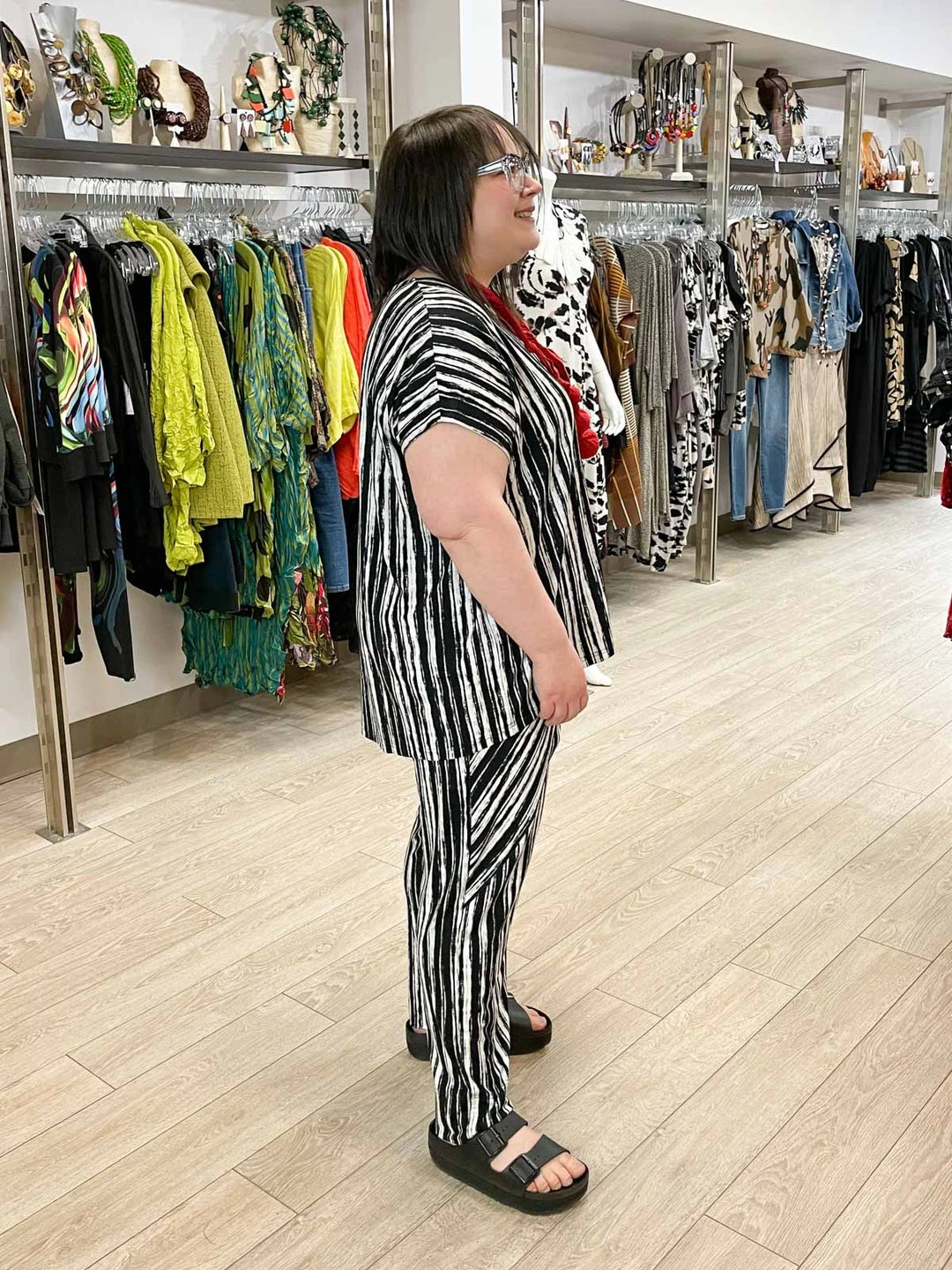 Trine Kryger Simonsen Sandra Boxy Top, Black/White Trine Kryger Simonsen