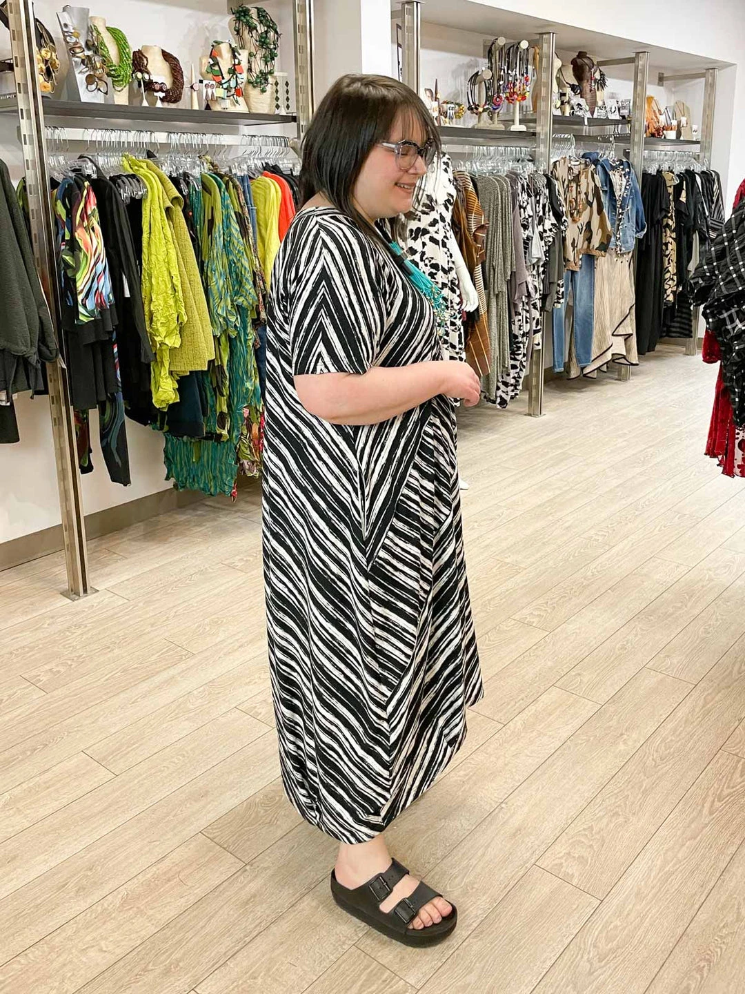 Trine Kryger Simonsen Trine Kryger Simonsen Luni Angled Panel Dress, Black/White