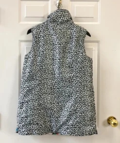 UBU Clothing Co Quilted Zip Front Reversible Vest, Seeing Spots/Small Leopard