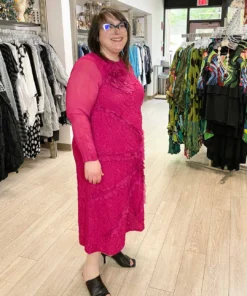 Vanite Couture Vanité Couture Floral Embroidered Dress, Rose