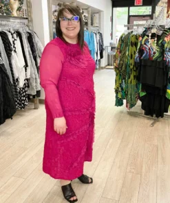 Vanite Couture Vanité Couture Floral Embroidered Dress, Rose