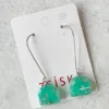 Zsiska Zsiska Ava Long Wire Drop Earrings, Turquoise