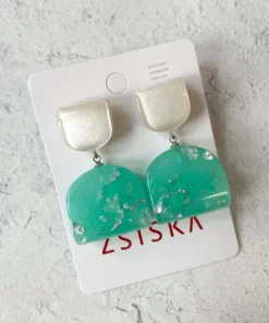 Zsiska Ava Post Drop Earrings, Turquoise