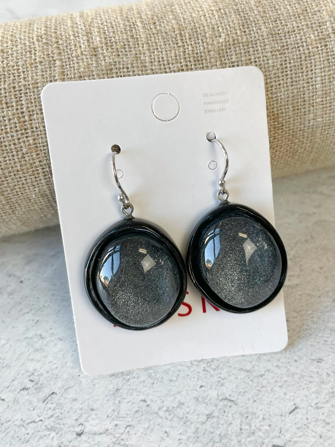 Zsiska Glam Wire Drop Earrings, Anthracite Zsiska