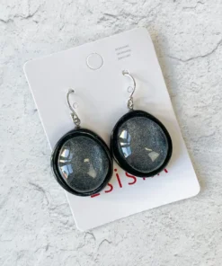 Zsiska Glam Wire Drop Earrings, Anthracite Zsiska
