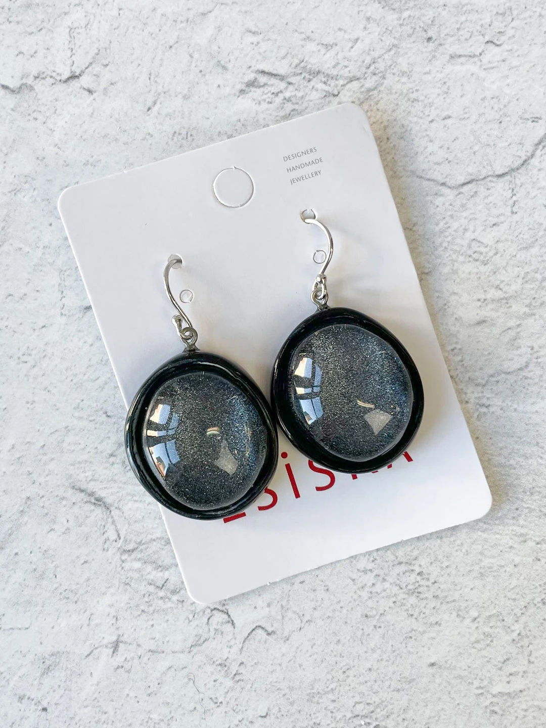 Zsiska Glam Wire Drop Earrings, Anthracite Zsiska