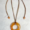 Zsiska Kamala Round Pendant Necklace, Orange Zsiska