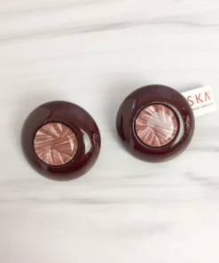 Zsiska Maxy Round Clip Earrings, Red