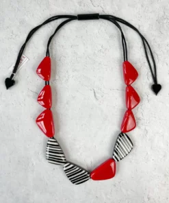 Zsiska Olivia 10 Bead Adjustable Necklace, Red