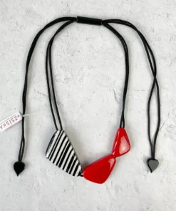 Zsiska Zsiska Olivia 3 Bead Adjustable Necklace, Red