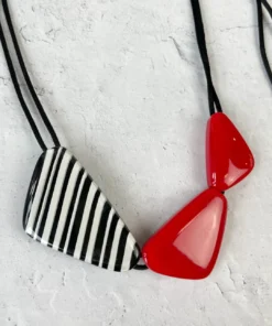 Zsiska Zsiska Olivia 3 Bead Adjustable Necklace, Red