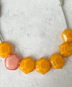 Zsiska Zsiska Playa 7 Bead Necklace, Orange/Pink