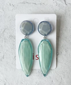 Zsiska Zsiska Playa Drop Post Earrings, Aqua/Blue