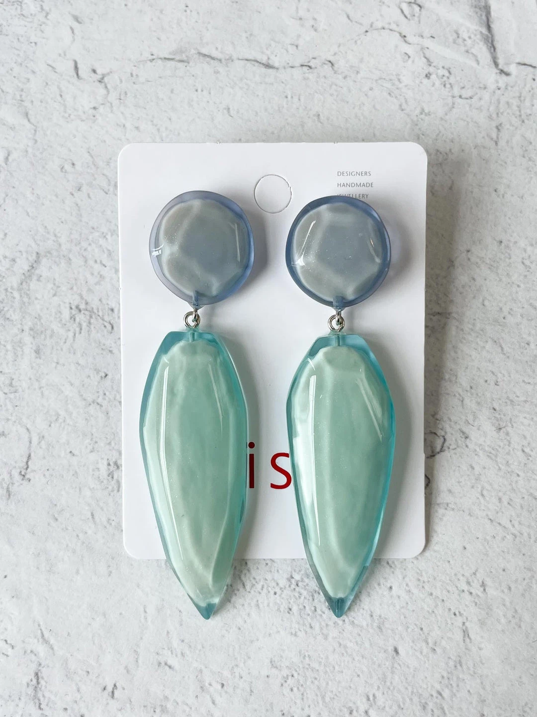 Zsiska Zsiska Playa Drop Post Earrings, Aqua/Blue