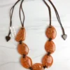 Zsiska Rhea 7 Bead Adjustable Necklace, Orange