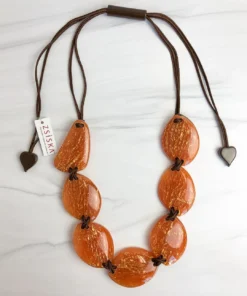 Zsiska Rhea 7 Bead Adjustable Necklace, Orange