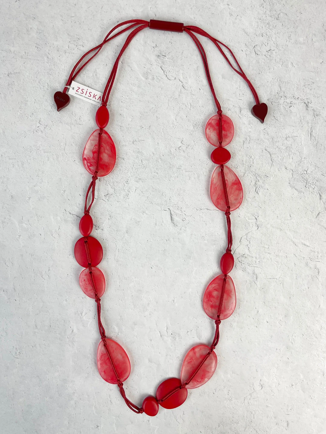 Zsiska Sabaai 14 Bead Necklace, Red