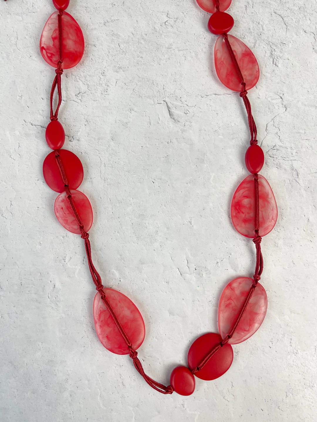 Zsiska Sabaai 14 Bead Necklace, Red