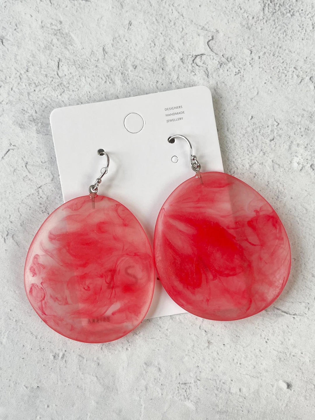 Zsiska Sabaai Large Wire Drop Earrings, Red