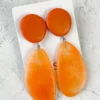 Zsiska Sabaai Post Drop Earrings, Orange