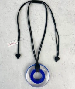 Zsiska Vida Round Pendant Necklace, Blue
