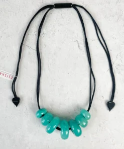 Zsiska Whimsical 7 Bead Necklace, Turquoise